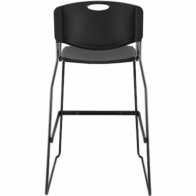 Lorell Heavy-Duty Bistro Stack Chairs, Black, 2/Carton (LLR62535)