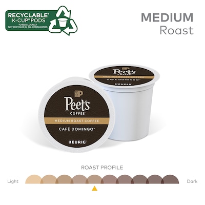 Peet's Coffee Café Domingo Coffee Keurig® K-Cup® Pods, Medium Roast, 22/Box (6543)