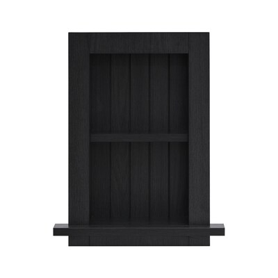 AdirHome 2-Shelf Recessed Wall Mount Shelf, 18 x 14 x 4.8, Black (515-01-BLK)