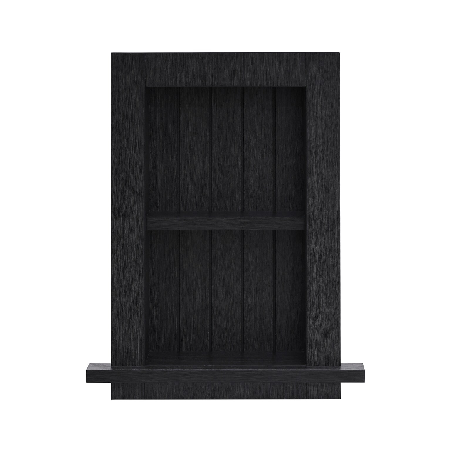 AdirHome 2-Shelf Recessed Wall Mount Shelf, 18 x 14 x 4.8, Black (515-01-BLK)