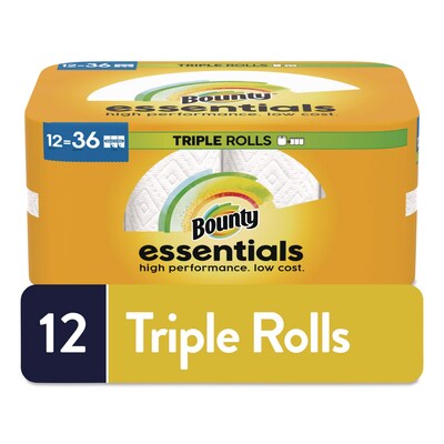 Bounty Essentials Select-A-Size Triple Paper Towels, 2-Ply, 162 Sheets/Roll, 12 Rolls/Carton (80811697)