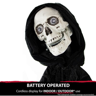 Haunted Hill Farm 63" Thanatos the Talking Skeleton Reaper (HHSKEL-2FLS)