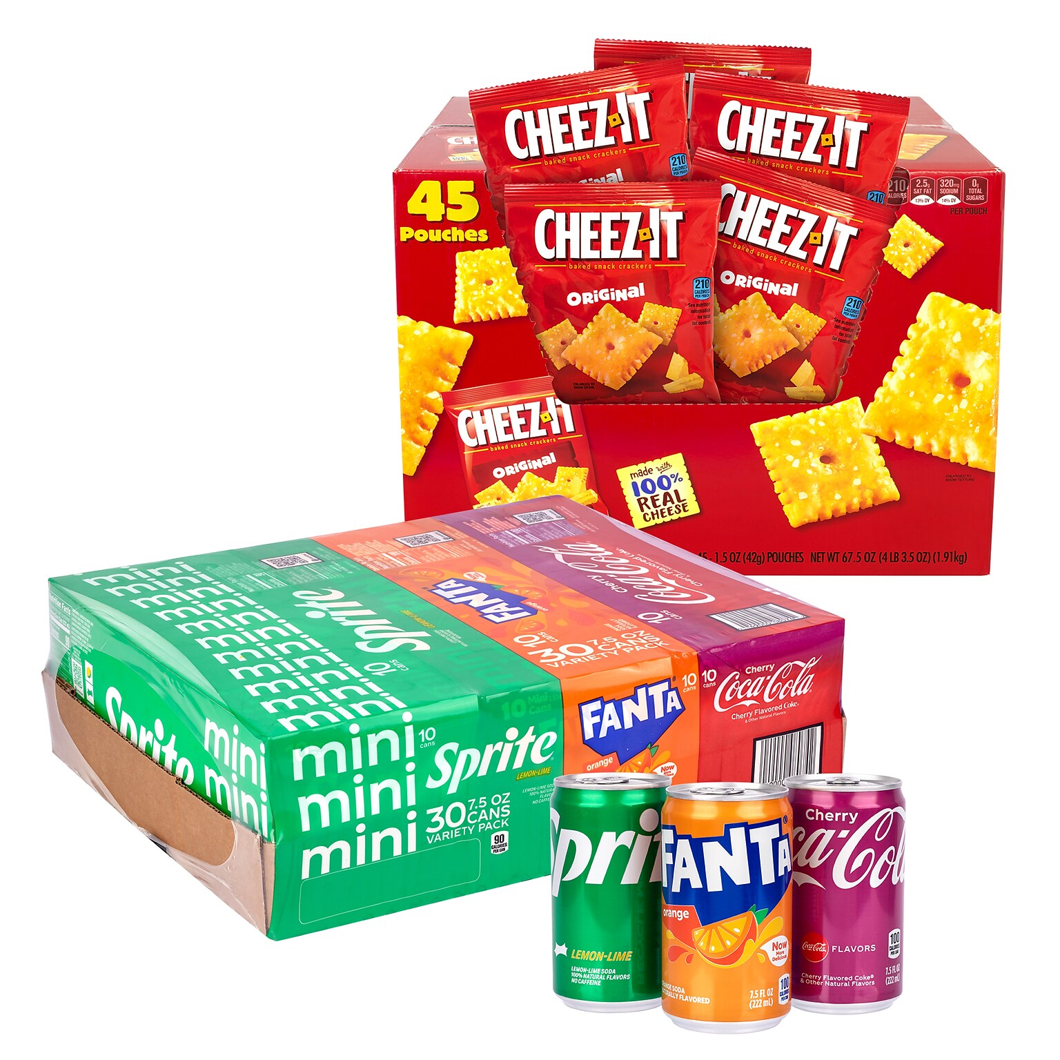 Coca-Cola Mini Variety Pack & Cheez-Itz Variety Pack, 2/Pack (600-04171)