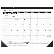 2023-2024 AT-A-GLANCE 21.75 x 17 Academic Monthly Desk Pad Calendar, White/Black (SK2416-00-24)