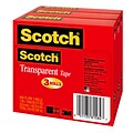 Scotch Transparent Tape Refill, 1 x 72 yds., 3 Rolls (600-72-3PK)