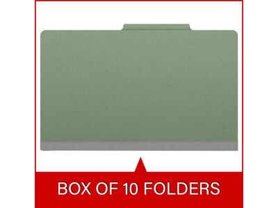Medical Arts Press Pressboard Classification Folder, 2 Dividers, 2" Expansion, Legal Size, Green, 10/Box (DV-T52-26-3AGN)