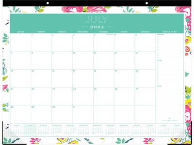 2024-2025 Blue Sky Day Designer Peyton White 22 x 17 Academic Monthly Desk Pad Calendar (107938-A2