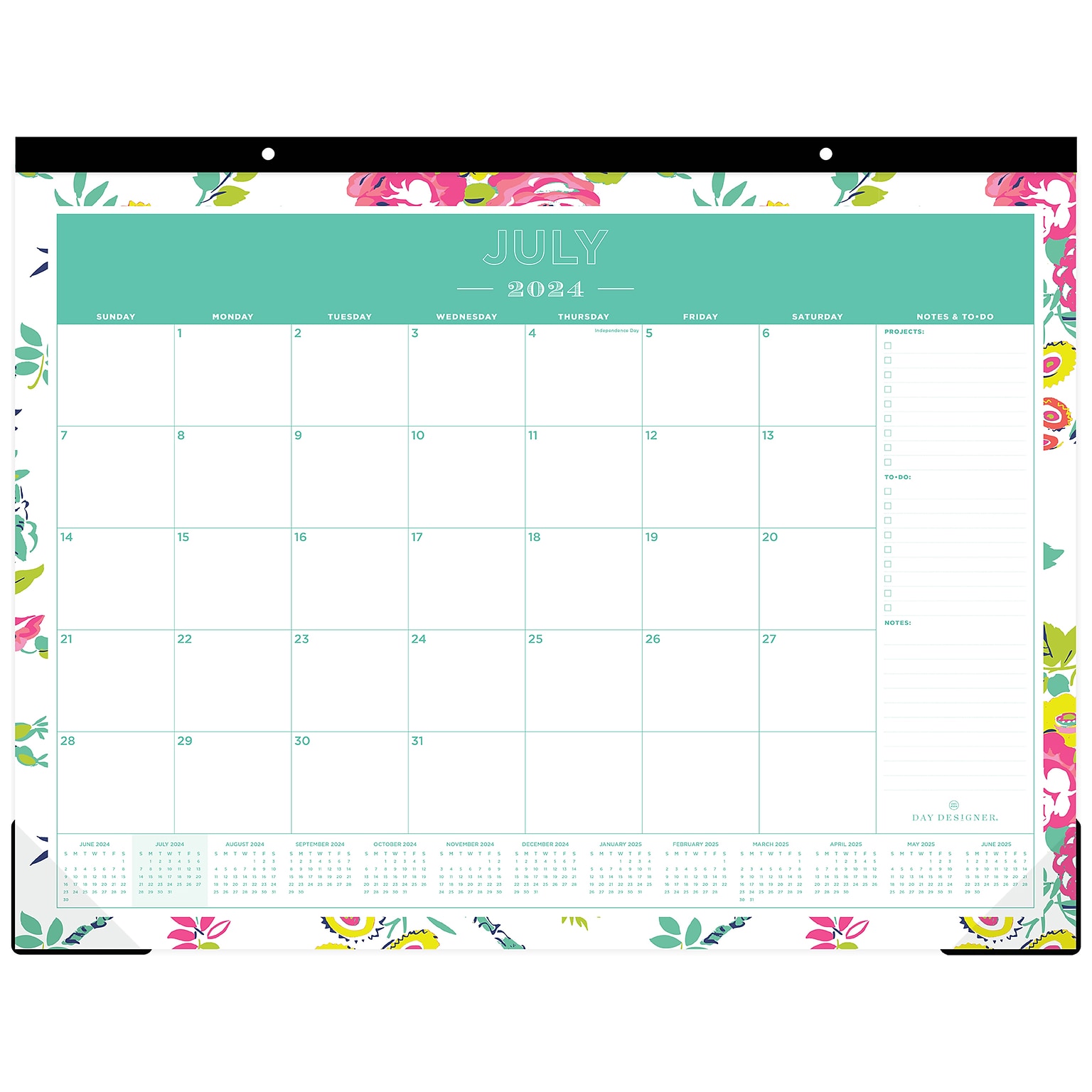 2024-2025 Blue Sky Day Designer Peyton White 22 x 17 Academic Monthly Desk Pad Calendar (107938-A25)