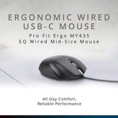 Kensington Pro Fit Ergo MY435 EQ Mouse, Black (K72512NA)