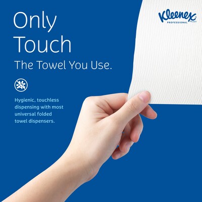 Kleenex Multifold Paper Towels, 1-ply, White, 150 Sheets/Pack, 16 Packs/Carton (01890)