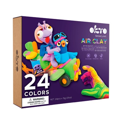 OKTO Air-Dry Clay Set, Assorted Colors, 24/Set (OKT70150)