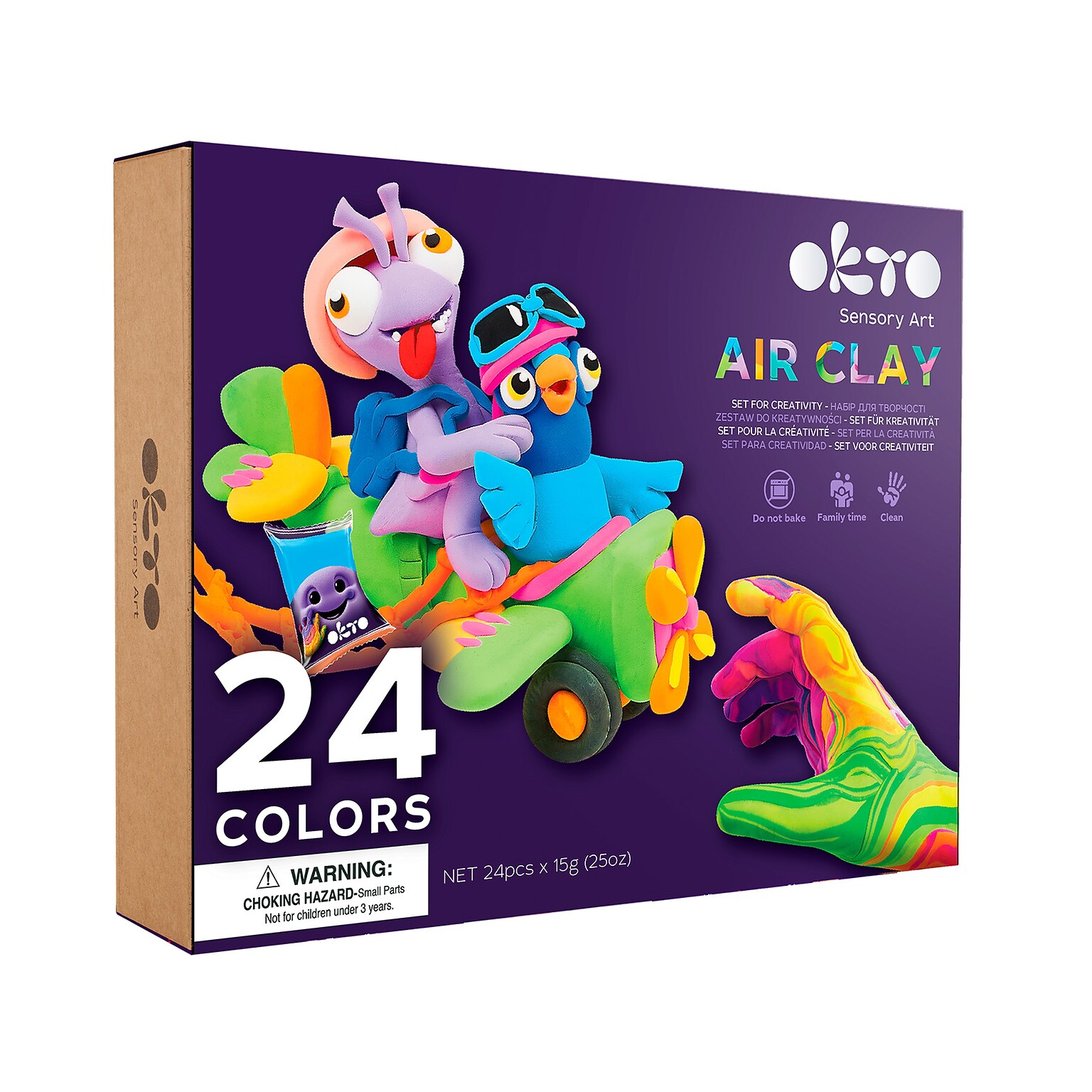 OKTO Air-Dry Clay Set, Assorted Colors, 24/Set (OKT70150)