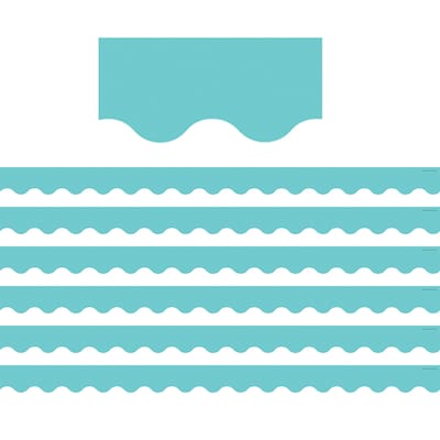 Teacher Created Resources Light Turquoise Scalloped Border Trim, 35 ft., Light Turquoise, 6 Packs/Bundle (TCR8736-6)