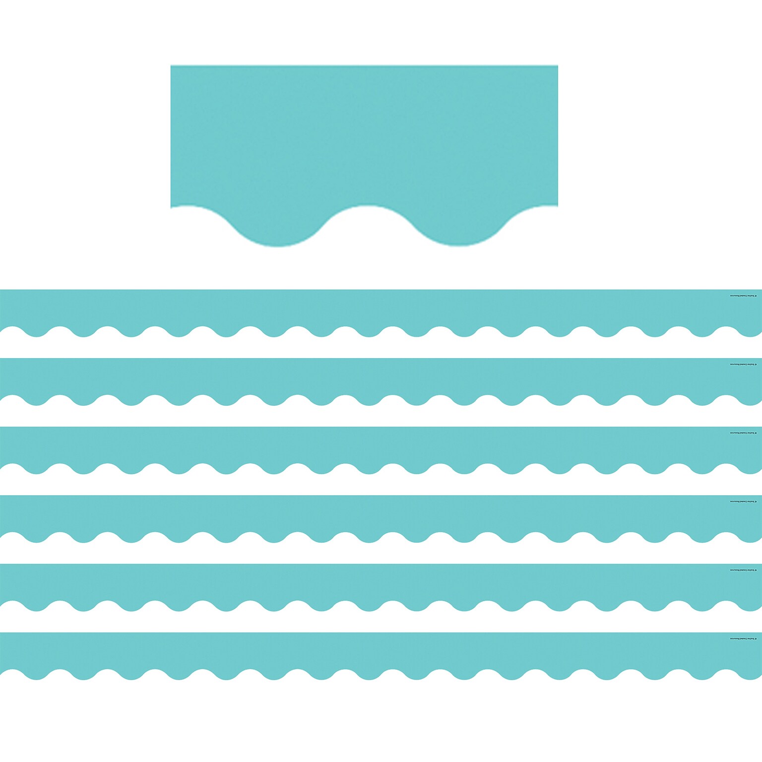 Teacher Created Resources Light Turquoise Scalloped Border Trim, 35 ft., Light Turquoise, 6 Packs/Bundle (TCR8736-6)