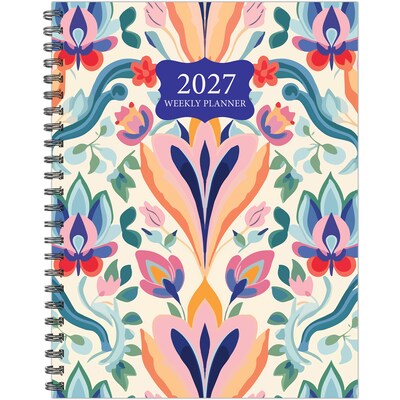2027 Willow Creek Boho Bloom 8.5 x 11 Calendar Year Weekly & Monthly Standard Planner, Assorted Colors (65716)