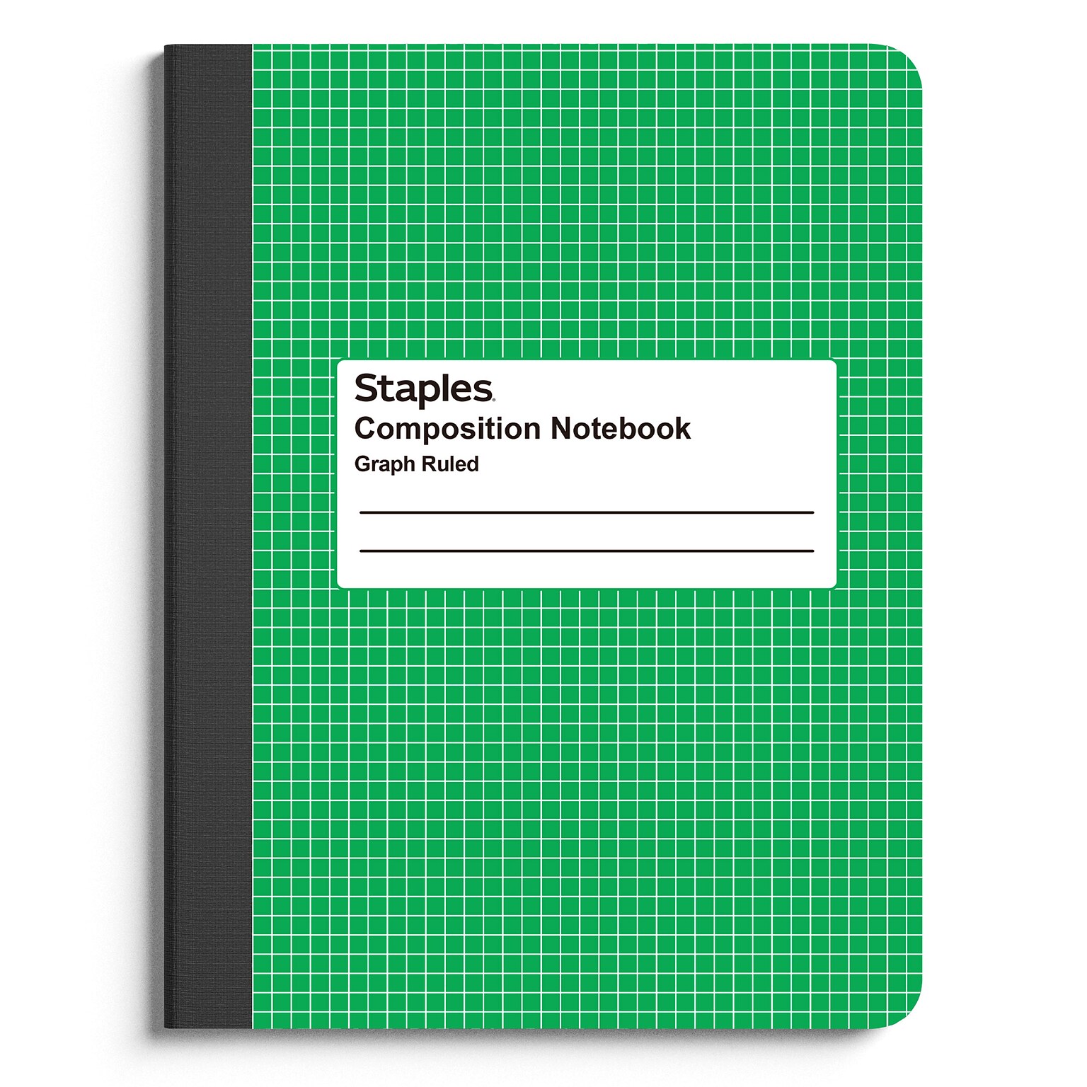 Staples® Composition Notebook, 7.5 x 9.75, Graph Ruled, 80 Sheets, Green/White (ST55068C)