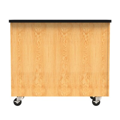 Diversified Woodcrafts 41.5" Mobile Tote Tray Storage Cabinet, Oak (4751K)