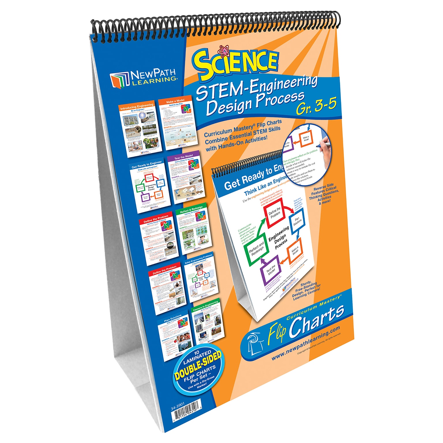 NewPath Learning STEM Engineering Design Process Classroom Flip Charts, Tabletop, 12 x 18, 10/Set (NP-343901)