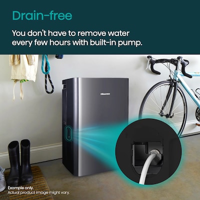 Hisense 50-Pint Dehumidifier, 3-Speed, Covers up to 4500 sq. ft., Black (ADH50KP26)