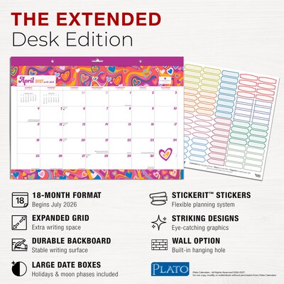 2026-2027 Plato House of Turnowsky 14" x 10" Academic Monthly Desk Pad Calendar (9798330708109)