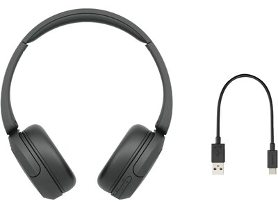 Sony Wireless On-Ear Headphones, Bluetooth, Black (WHCH520/B)