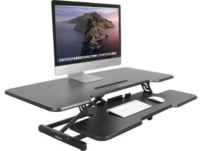 Mount-It! 47W Manual Rectangular Adjustable Standing Desk Converter, Black (MI-15009L)