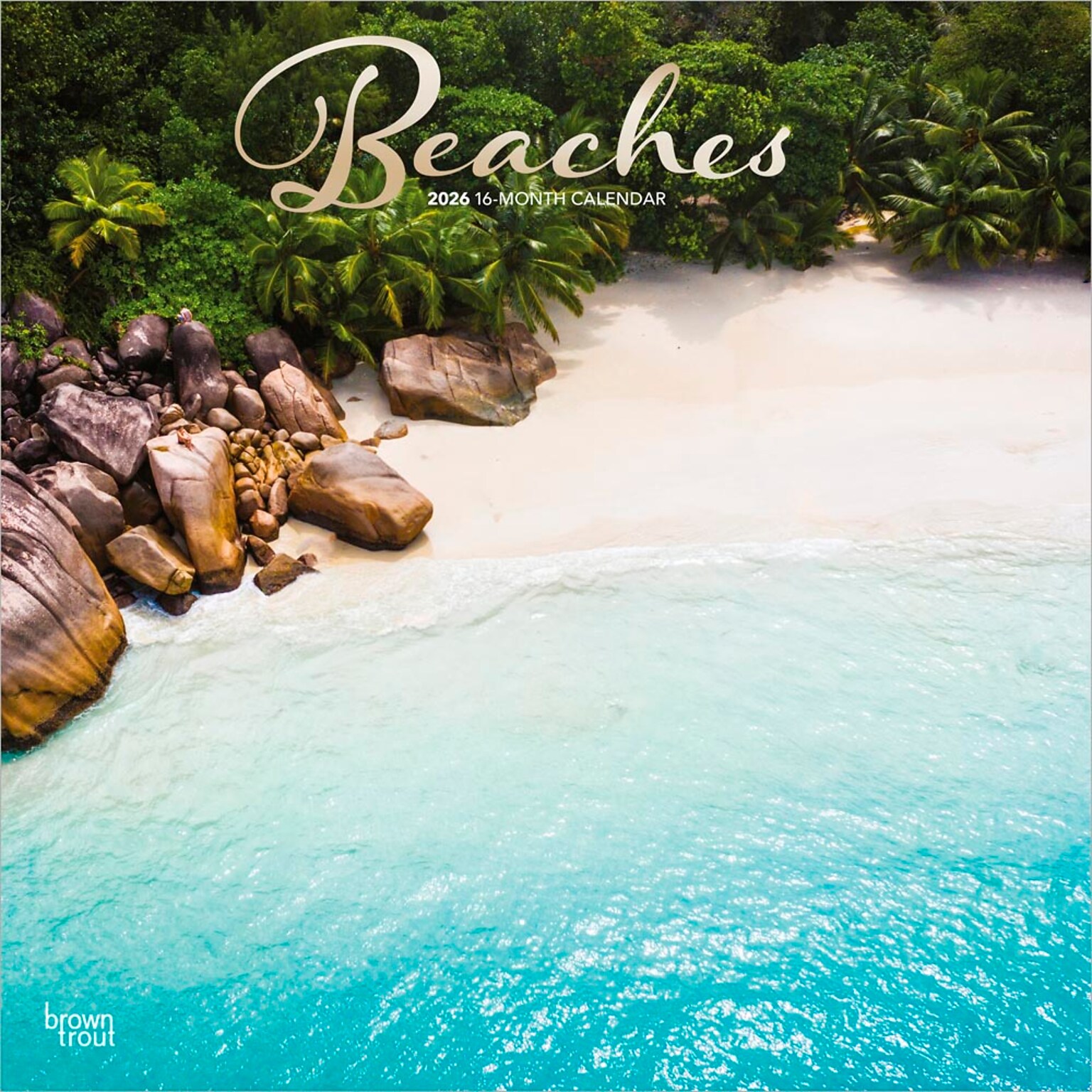 2026 BrownTrout Beaches 12 x 12 Monthly Wall Calendar (9798330702367)