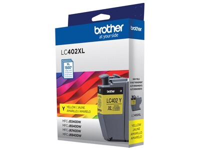 Brother LC402XL Yellow High Yield Ink Cartridge, Prints Up to 1,500 Pages (LC402XLYS)