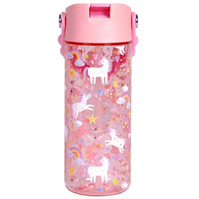 Elemental Splash Pop Plastic Water Bottle, 18 oz., Pink Unicorn (EMLETR18UN24P)