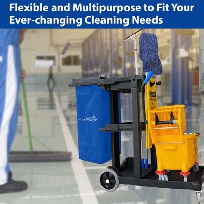 BISON LIFE Kleen Handler Cleaning Cart Replacement Bag, Blue Nylon, 23 gal. Capacity (BPKH-BAG6MM-1B)