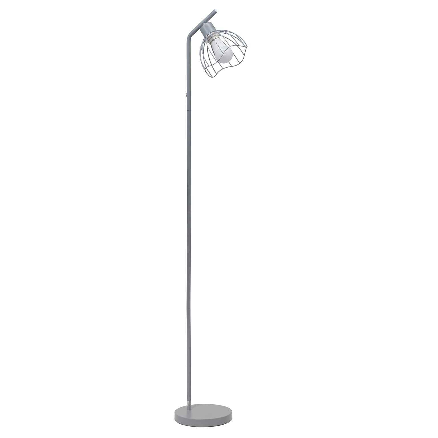 Simple Designs Sleek Essentials 54.5 Metal Floor Lamp with Wire Cage Shade, Gray (LF1050-GRY)