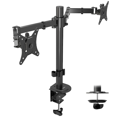Mount-It! Adjustable Dual Monitor Arm Mount, Up To 32 Monitor, Black (MI-2752)