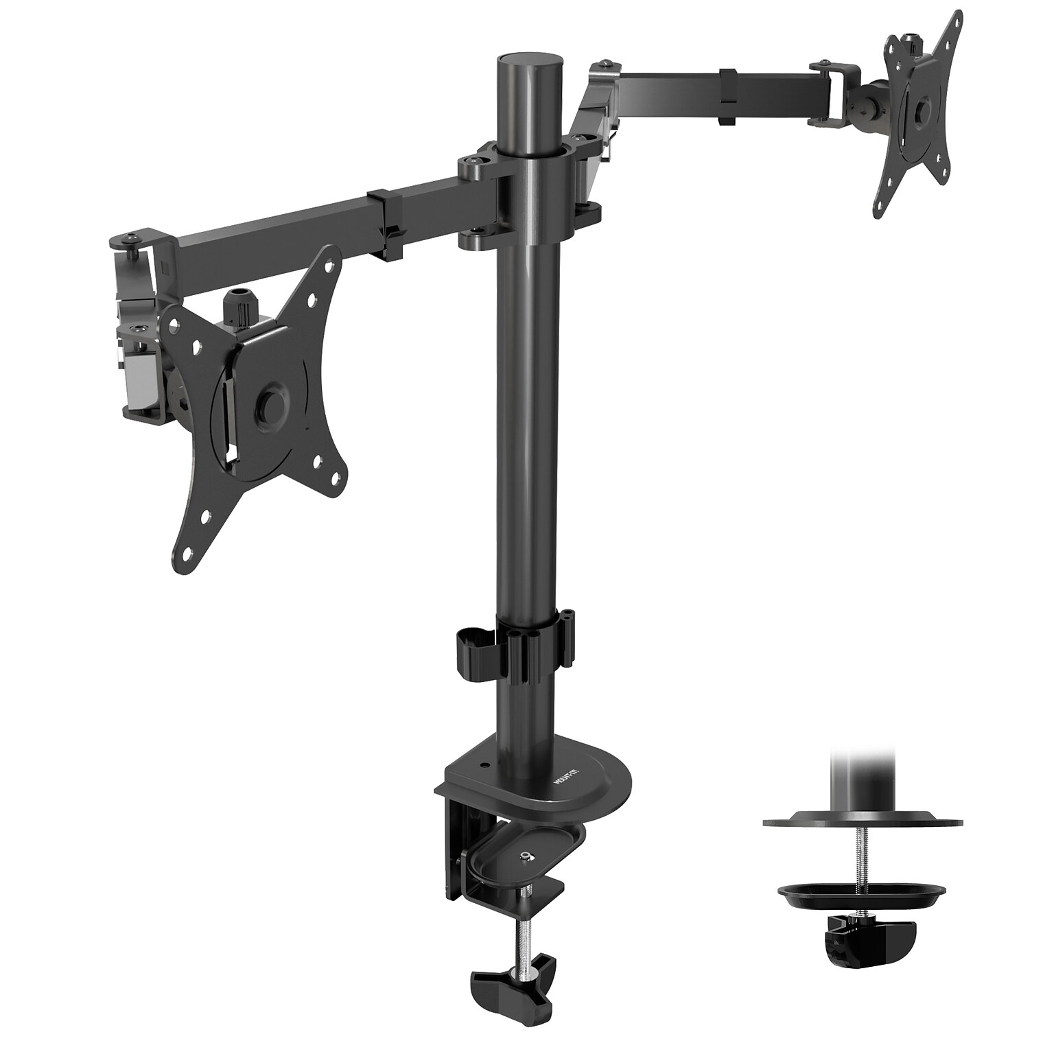 Mount-It! Adjustable Dual Monitor Arm Mount, Up To 32 Monitor, Black (MI-2752)
