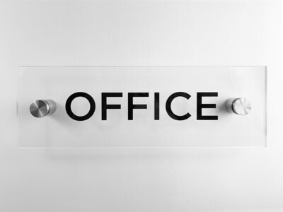 Cosco Office Indoor Wall Sign, 3 x 9, Acrylic Clear (098526)