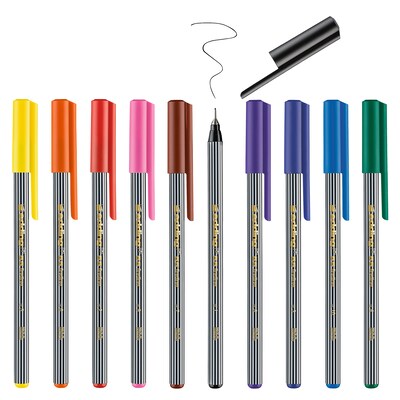 Edding Edd Fineliners, 55 Series Fineliner, Assorted Ink, 10/Set (EDD45510)