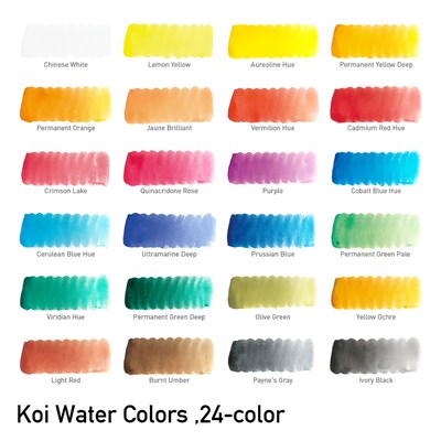 Sakura Koi Watercolor Paint, Assorted Colors, 24 Colors/Set (SAKXNCW24N)