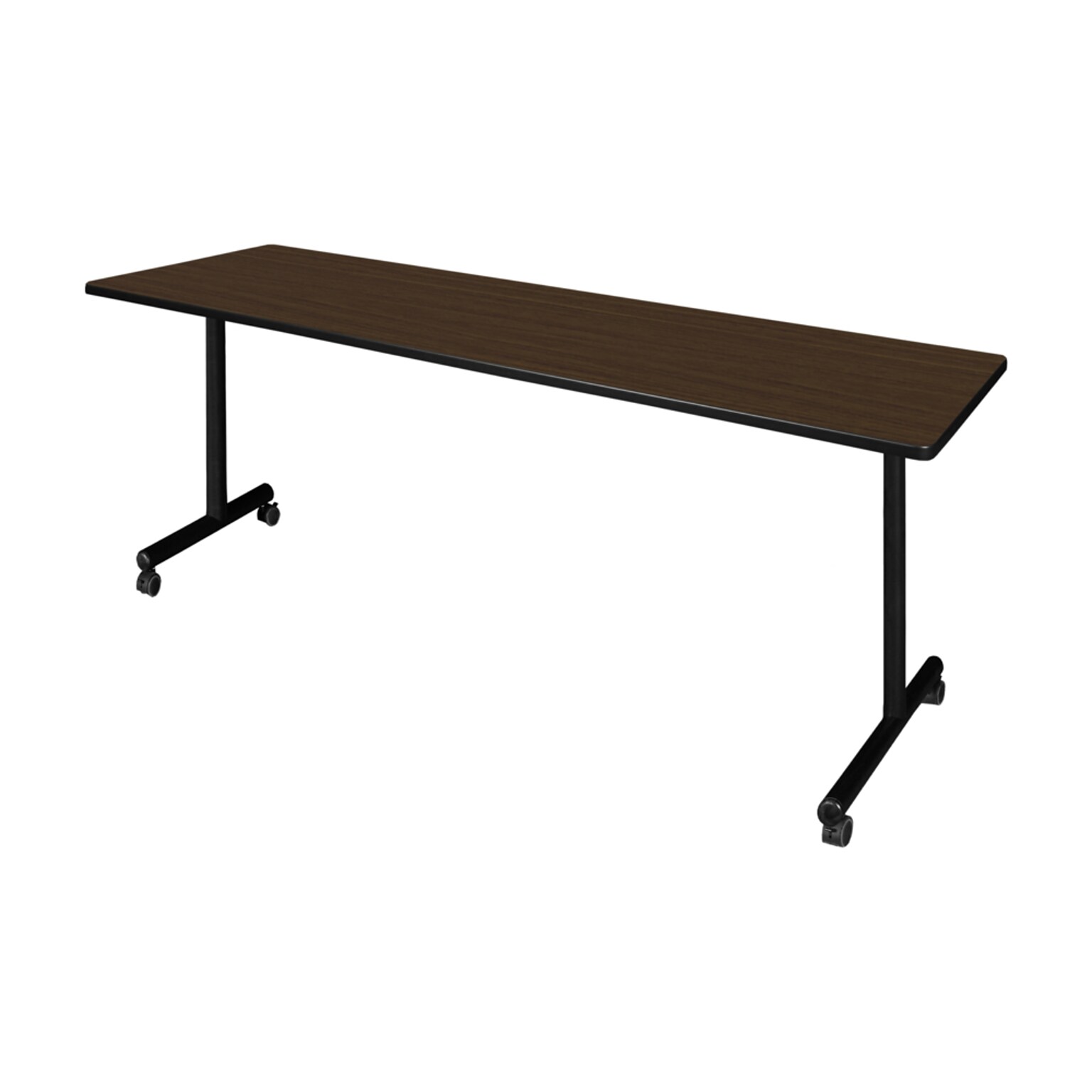 Regency Kobe Mobile T-Base Training Seminar Table, 84 x 24, Neo Walnut (MKTRCC8424NW)