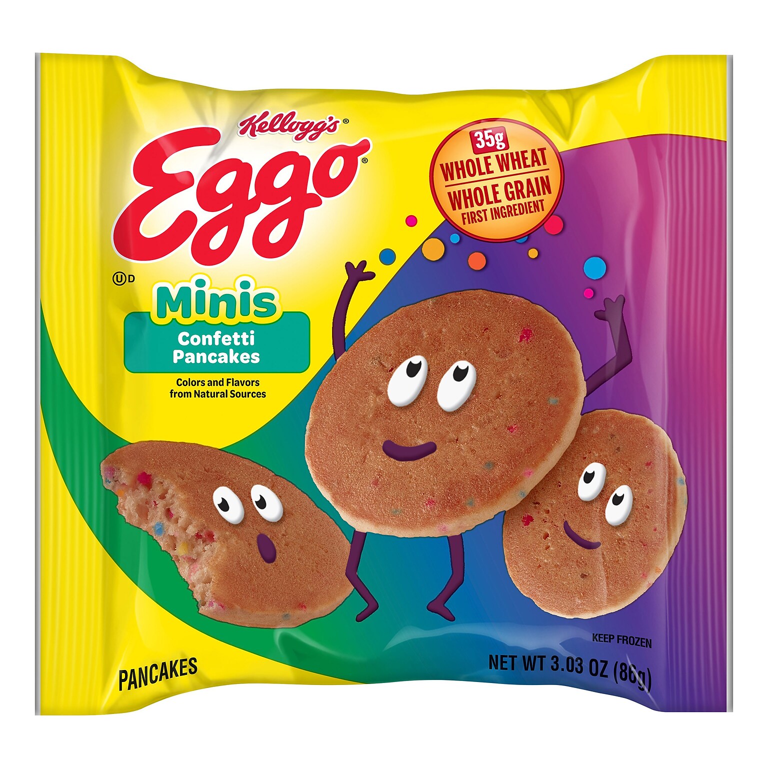 Eggo Bites Mini Confetti Pancakes, 3.03 oz., 72/Pack (220-02467)