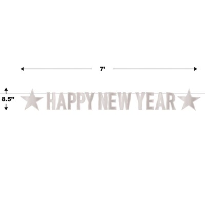Beistle Foil New Year's Streamer, Silver, 2/Pack (80495-S)