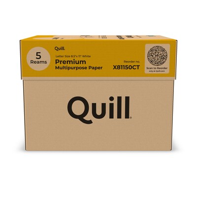 Quill Brand® 8.5" x 11" Premium Multipurpose Paper, 20 lbs., 97 Brightness, 5 Reams/CT (X81150CT)