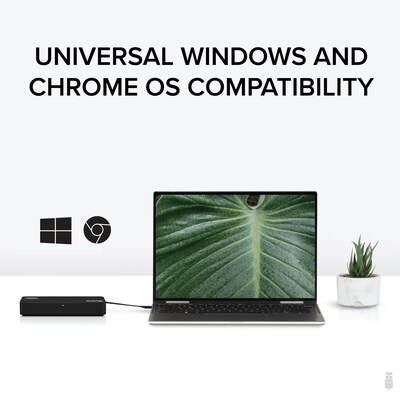 Plugable 4K USB 3.0 & USB-C to DisplayPort and HDMI Dual Monitor Adapter, Male to Female, Black (USBC-6950U)
