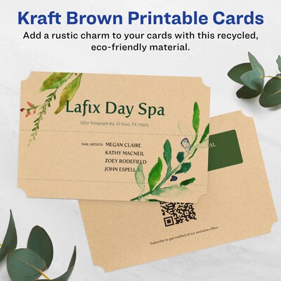 Avery Integrated Cards, 4 x 6, Matte Kraft Brown, 50/Pack (95275)