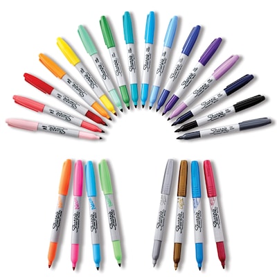 Sharpie Permanent Markers, Fine Point, Assorted Colors, 24/Pack, (2097499)