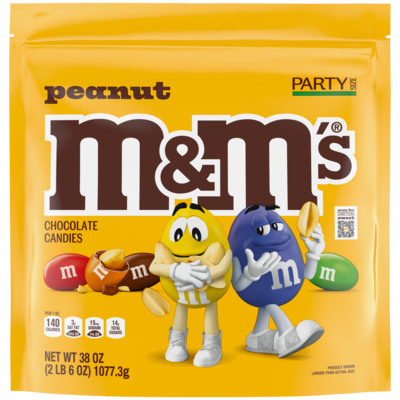 M&Ms Party Size Peanut Milk Chocolate Candy Pieces, 38 oz. (MMM55116)
