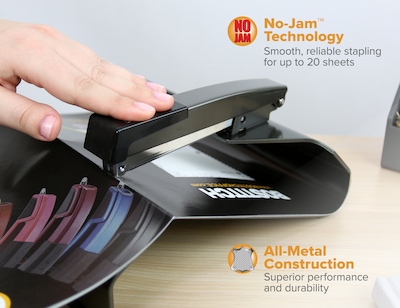 Bostitch Booklet Desktop Stapler, 20-Sheet Capacity, Black (B440SB)