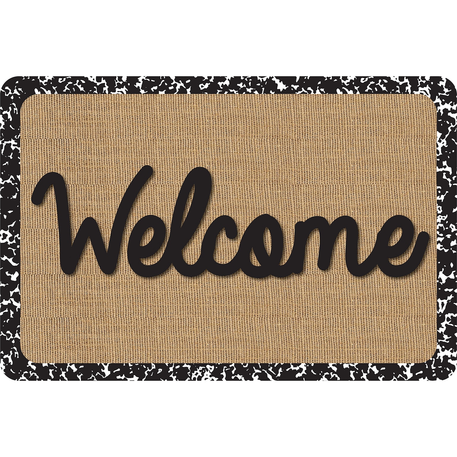 Ashley Productions The Original Fun Mat, Welcome Mat, 15.5 x 23.5, Burlap Composition Welcome (ASH91552)