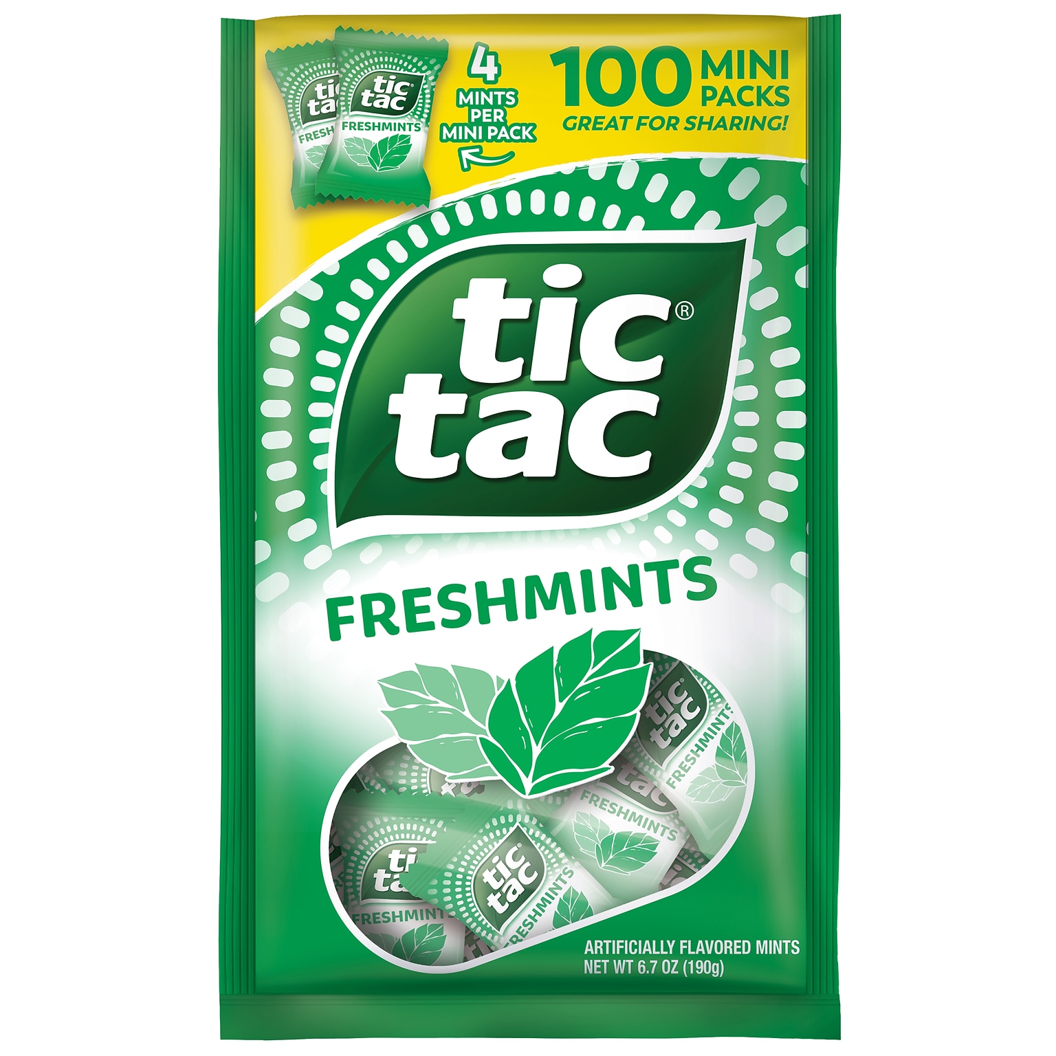 Tic Tac Freshmints Mini Pillow Packs Hard Candy Mints, 6.7 oz. (FEU06002)