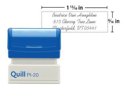Custom 2000 Plus® PI Quill 20 Pre-inked Stamp, 9/16 x 1-13/16