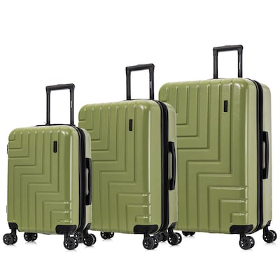 DUKAP Zahav 3-Piece Hardside Spinner Luggage Set, TSA Checkpoint Friendly, Green (DKZAHSML-GRN)