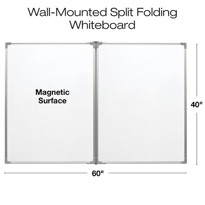 Excello Global Products Wall-Mounted Magnetic Steel Dry-Erase Whiteboard, 40" x 60" (EGP-HD-0551)
